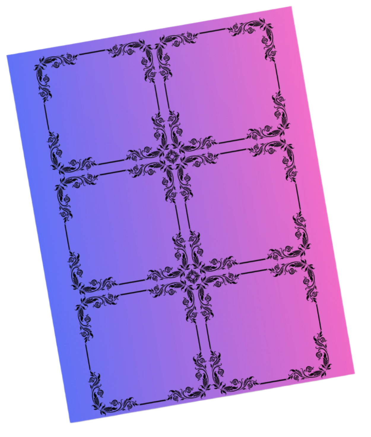 Art Nuevo Style 6 Block Planner Purple Pink Gradient Notepad 11″ x 8.5″
