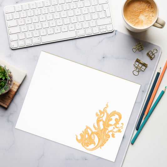 Art Nouveau Filigree Orange Design Stationery Notepad 11″ x 8.5″