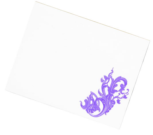Art Nouveau Filigree Purple Design Stationery Notepad 11″ x 8.5″