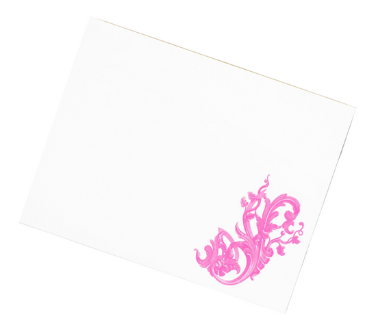 Art Nouveau Filigree Pink Design Stationery Notepad 11″ x 8.5″