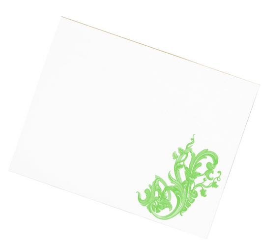 Art Nouveau Filigree Green Design Stationery Notepad 11″ x 8.5″