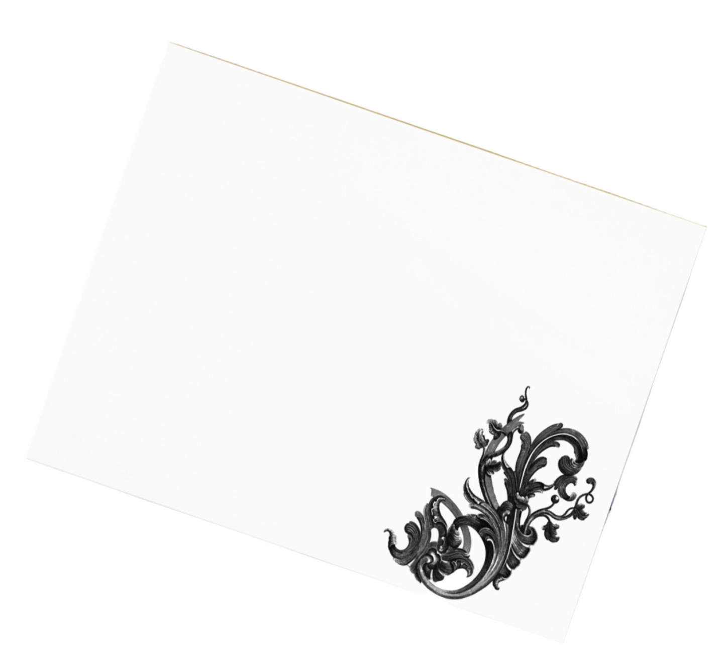 Art Nouveau Filigree Black Design Stationery Notepad 11″ x 8.5″