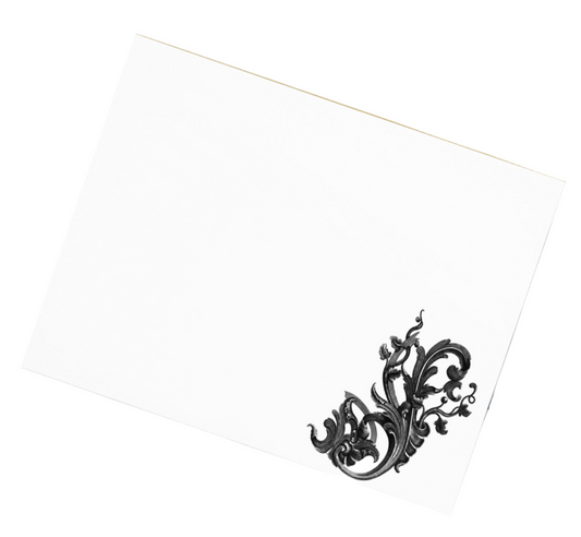 Art Nouveau Filigree Black Design Stationery Notepad 11″ x 8.5″