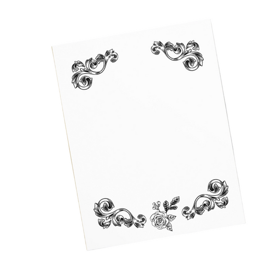 Flower Filigree Design Stationery Notepad 11″ x 8.5″