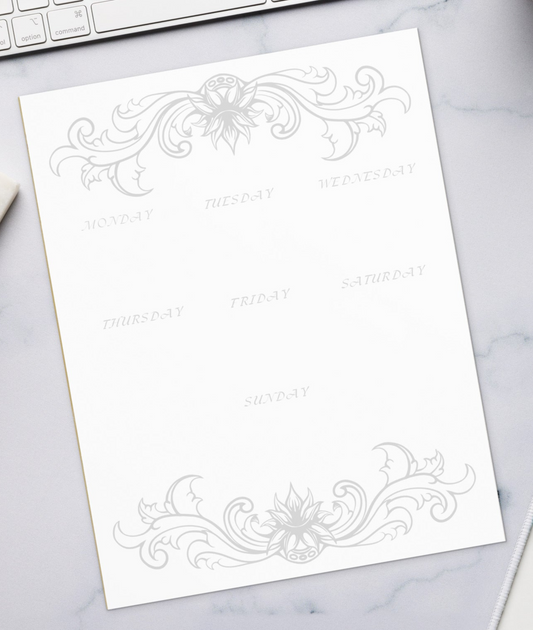 Week Planner Gray Notepad 11″ x 8.5″