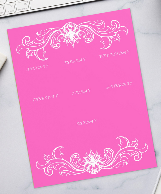 Week Planner Pink Notepad 11″ x 8.5″