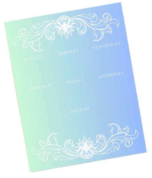 Week Planner Green Blue Gradient Notepad 11″ x 8.5″