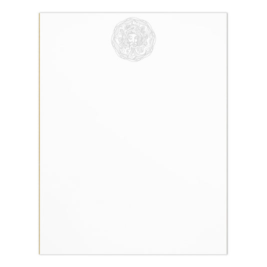 Medusa Circle Emblem Gray Design Stationery Notepad 11″ x 8.5″