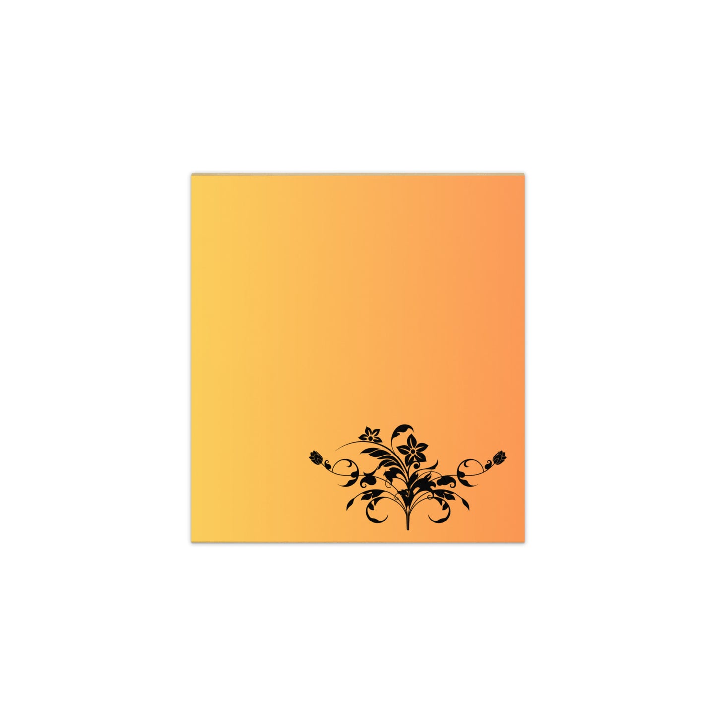 Large Memo Notepad Floral Filigree Bouquet Design Orange Stationery 5.5″ × 6″
