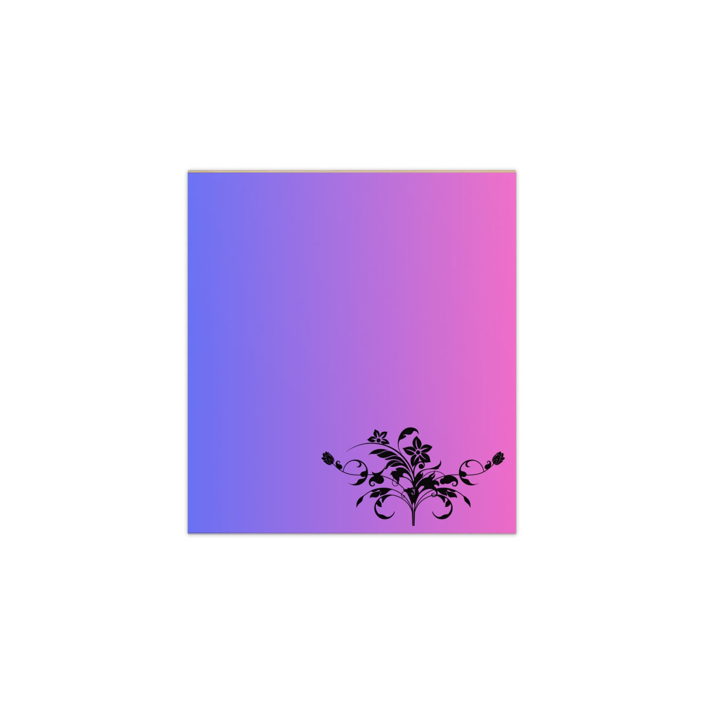 Large Memo Notepad Floral Filigree Bouquet Design Purple Pink Gradient Stationery 5.5″ × 6″