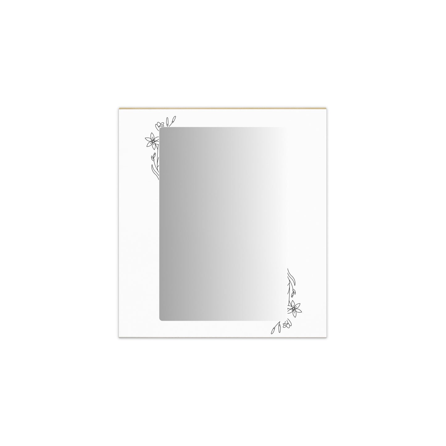 Large Memo Notepad Flower Corners Black Gray Gradient Flower Detail Stationery 5.5″ × 6″