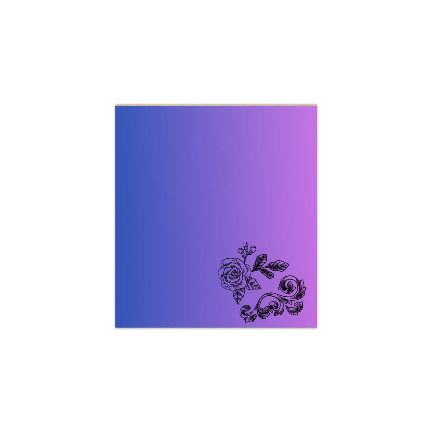 Large Memo Notepad Flower Filigree Design Deep Blue Purple Gradient Stationery 5.5″ × 6″