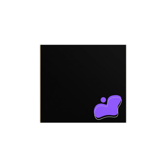 Large Memo Notepad Purple Abstract Black Stationery 5.5″ × 6″