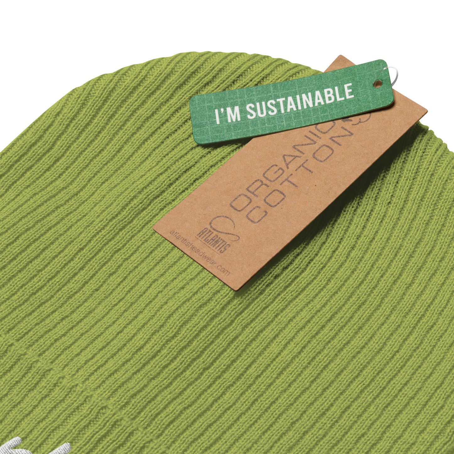 Darling Embroidered Ribbed Beanie 100% Organic Cotton 7 Colors Available