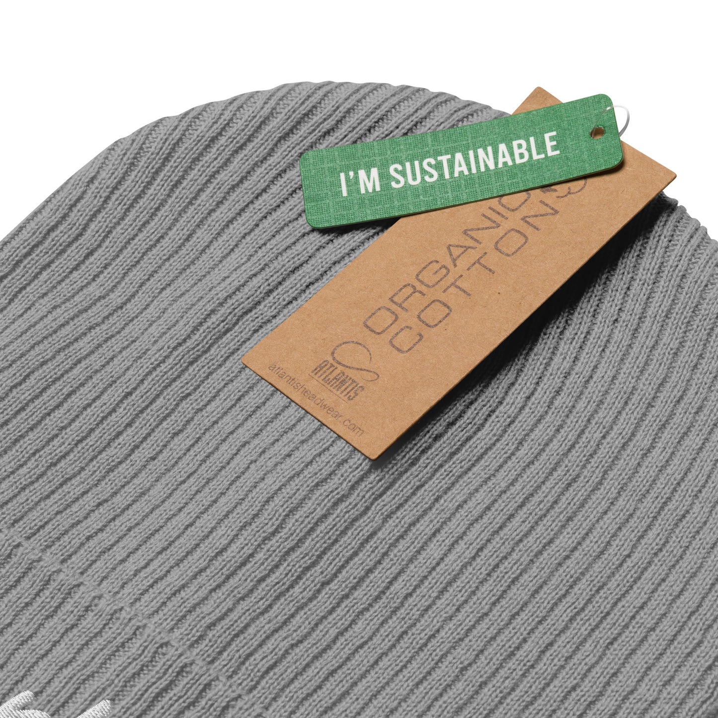 Darling Embroidered Ribbed Beanie 100% Organic Cotton 7 Colors Available