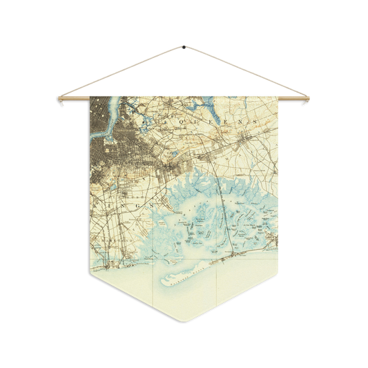 Pennant Banner 18″ × 21″ Brooklyn NY 1889 Historical Map