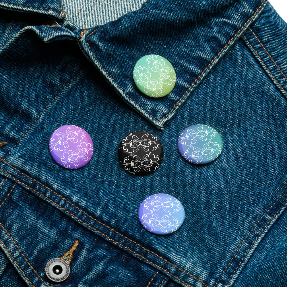 Simple Swirl Pin Button Set of 5 (1.25″)