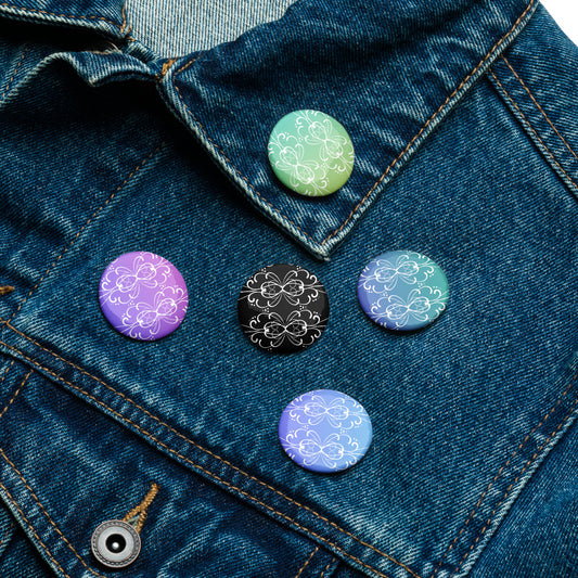 Simple Swirl Pin Button Set of 5 (1.25″)