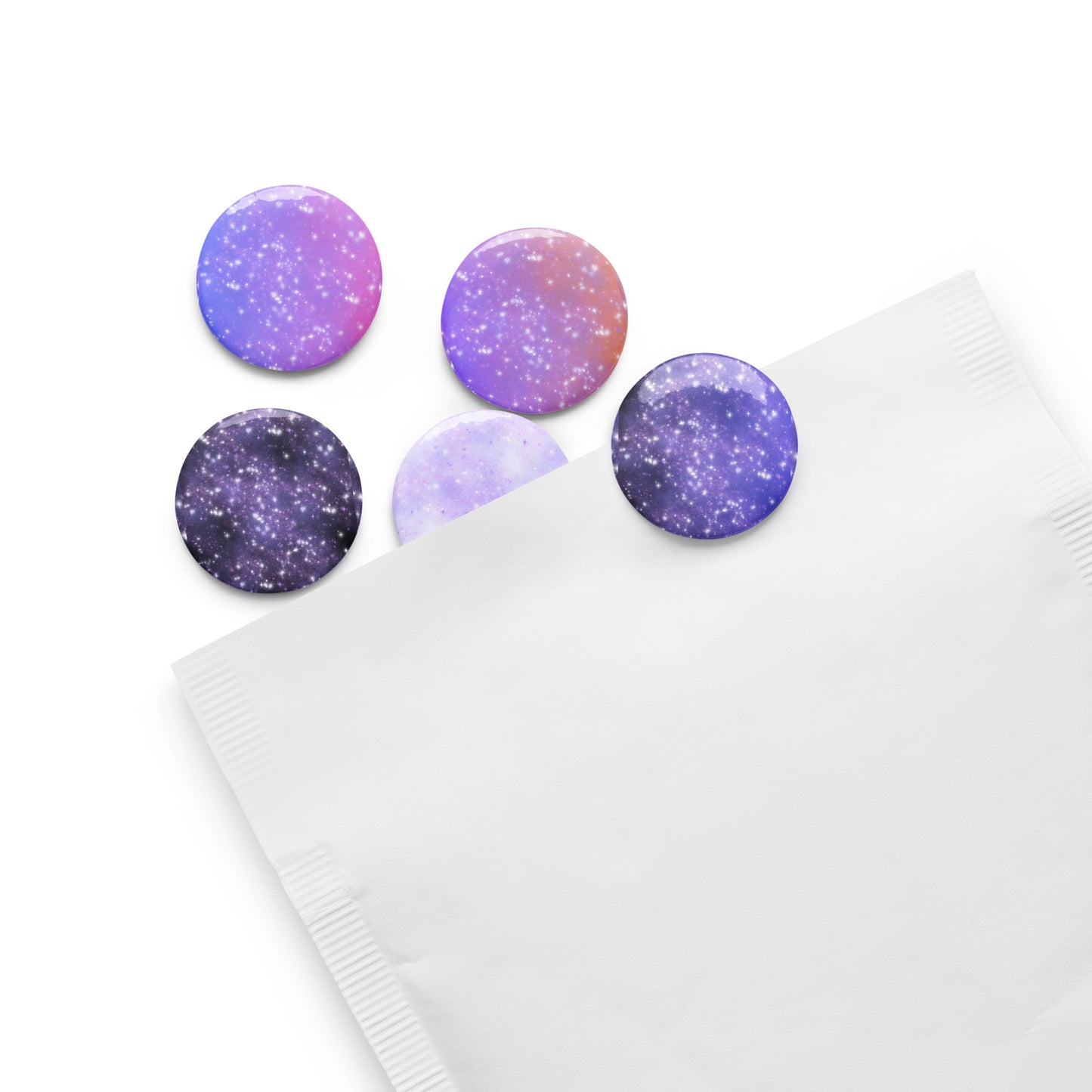 Quest Purple Galaxy Pin Button Set of 5 (1.25″)