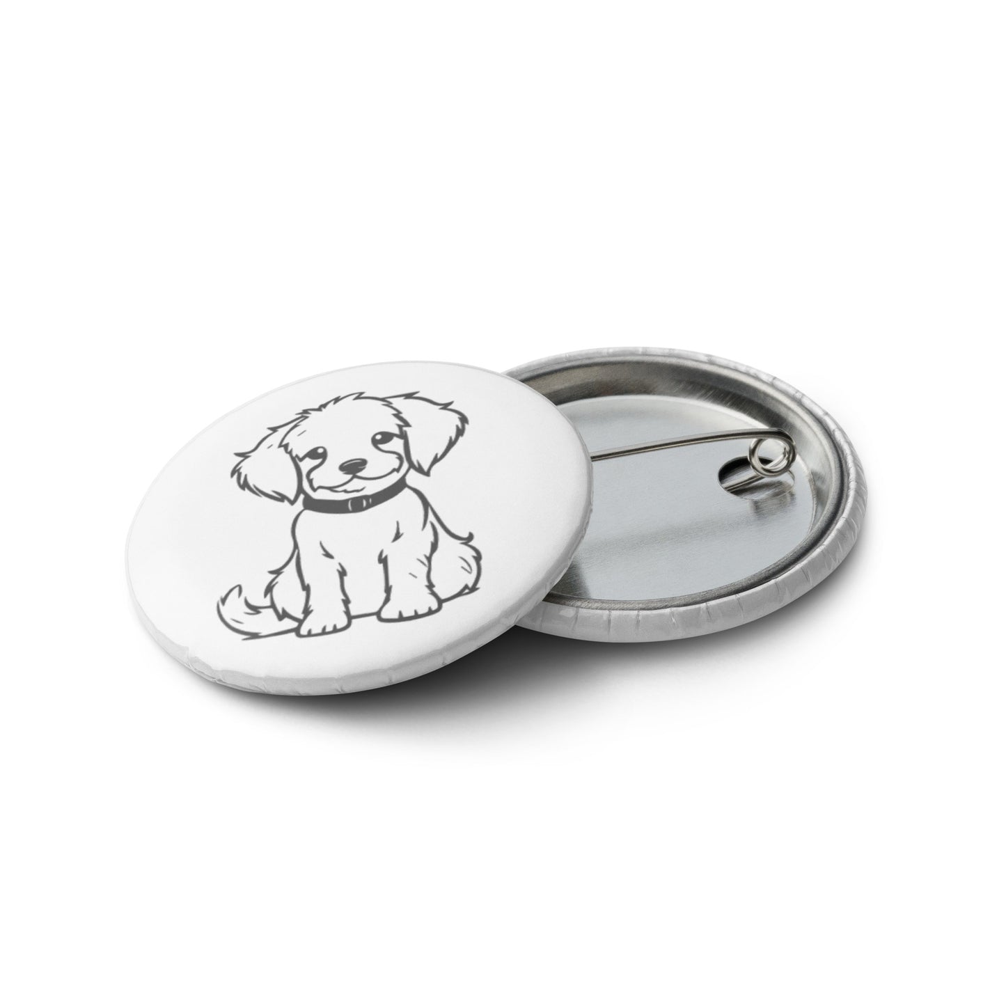 Puppy Sketch Pin Button Set of 5 (1.25″)