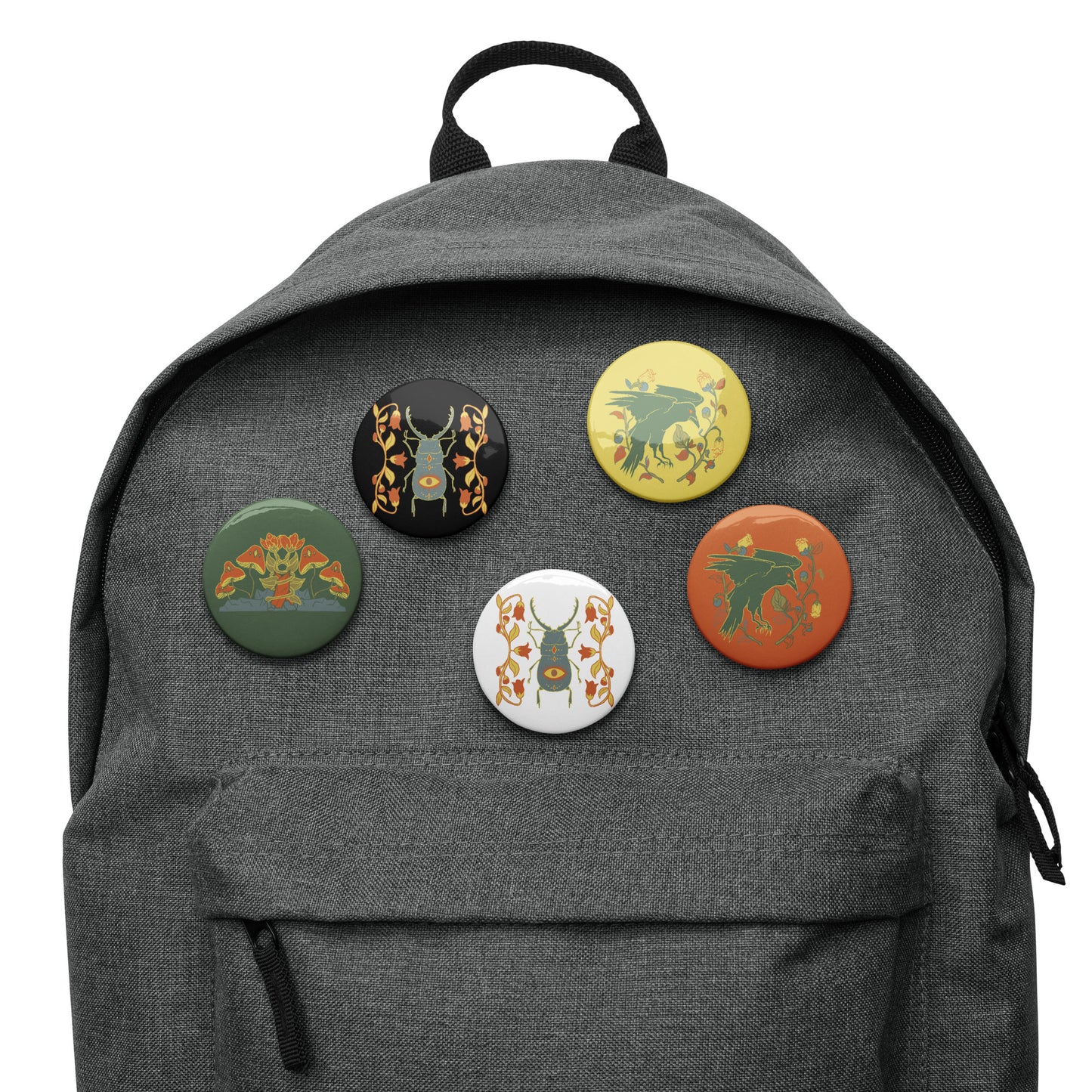 Retro Style Pin Button Set of 5  (2.25″)