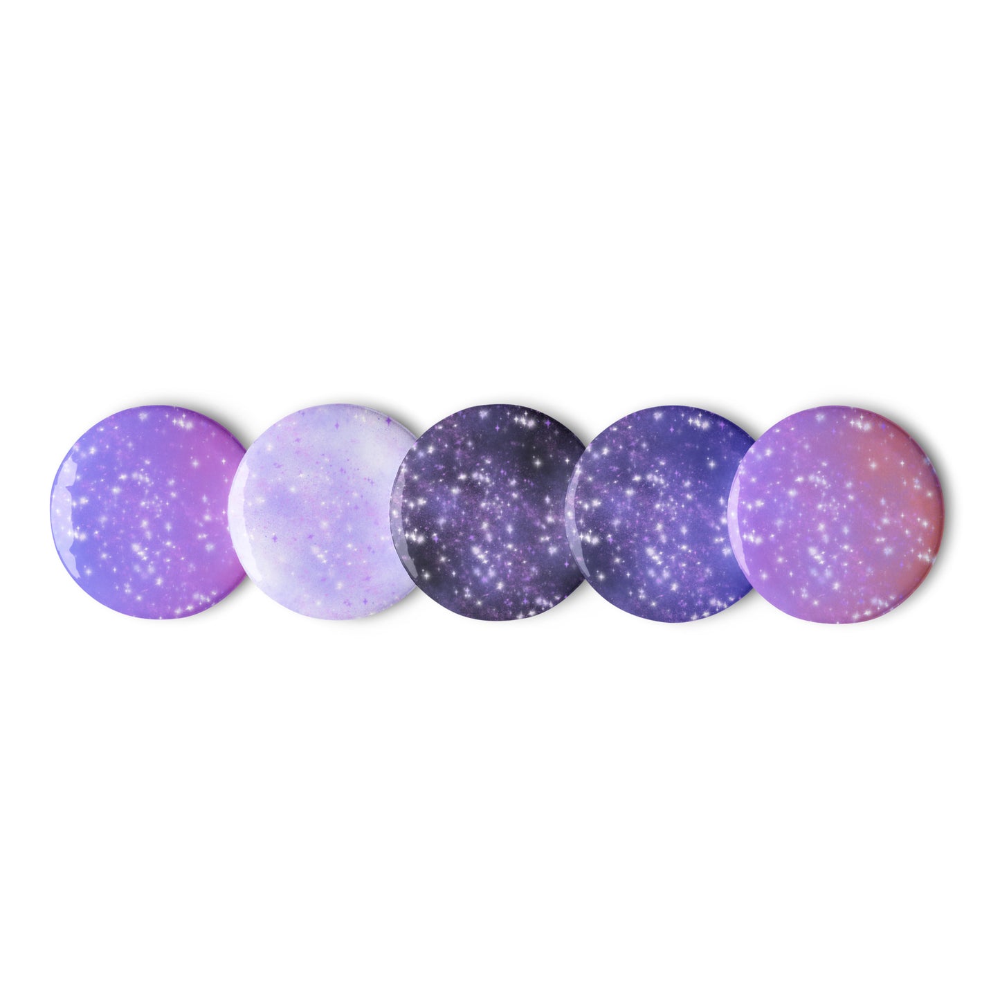 Quest Purple Galaxy Pin Button Set of 5 (2.25″)