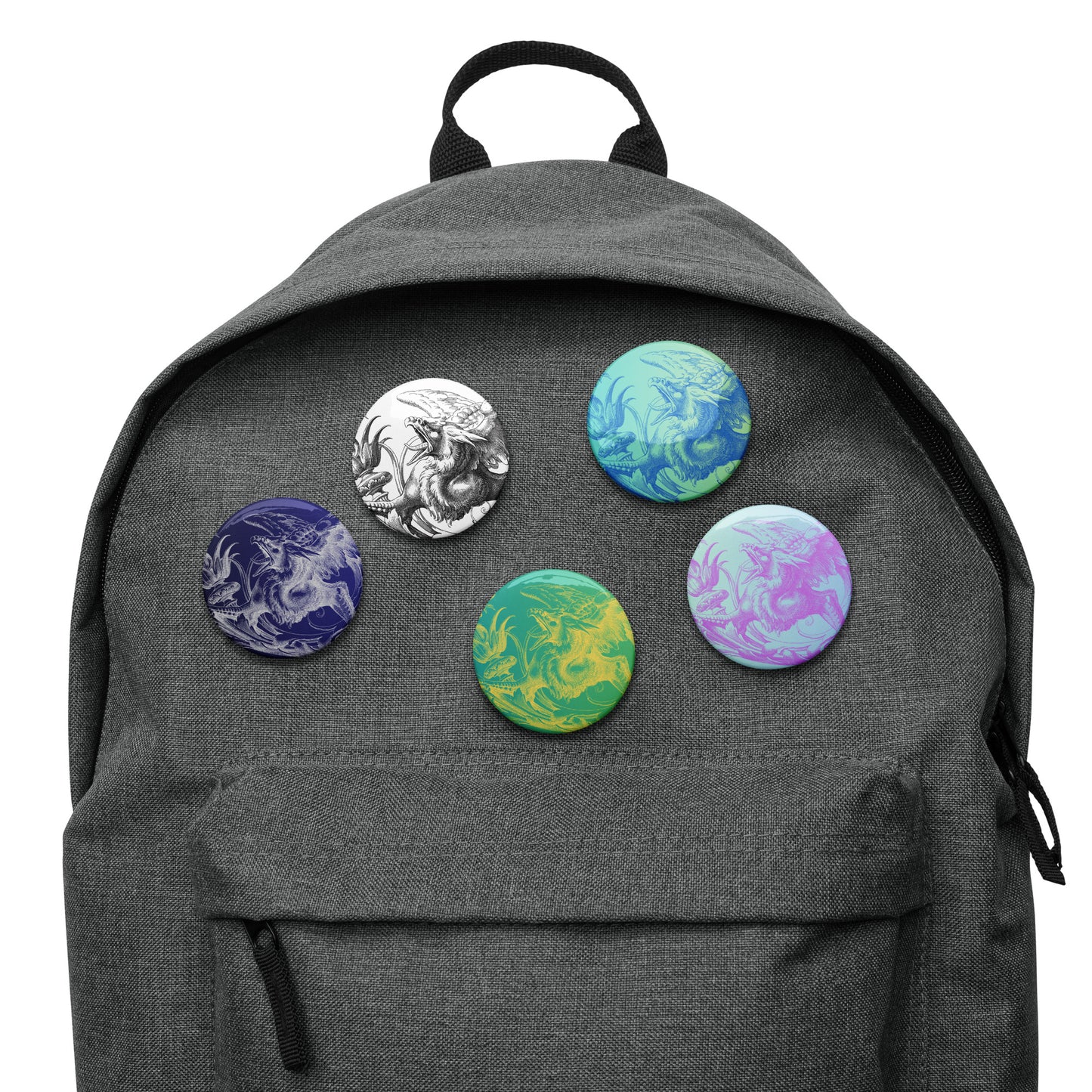 Gryphon Gradient Design Pin Button Set of 5 (2.25″)