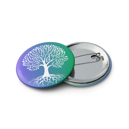 Roots Below Tree Design Pin Button Set of 5 (2.25″)