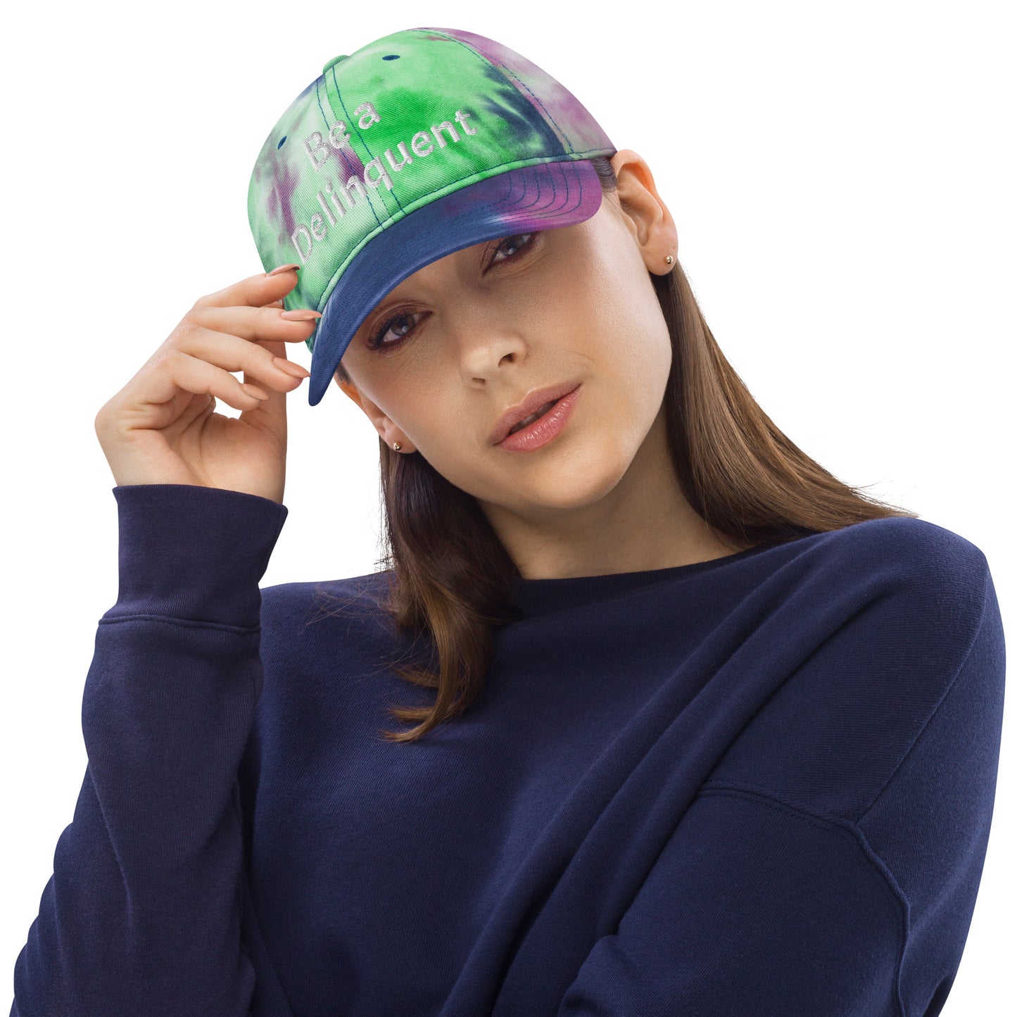 Be a Delinquent Embroidered Tie Dye Hat 4 Styles Available