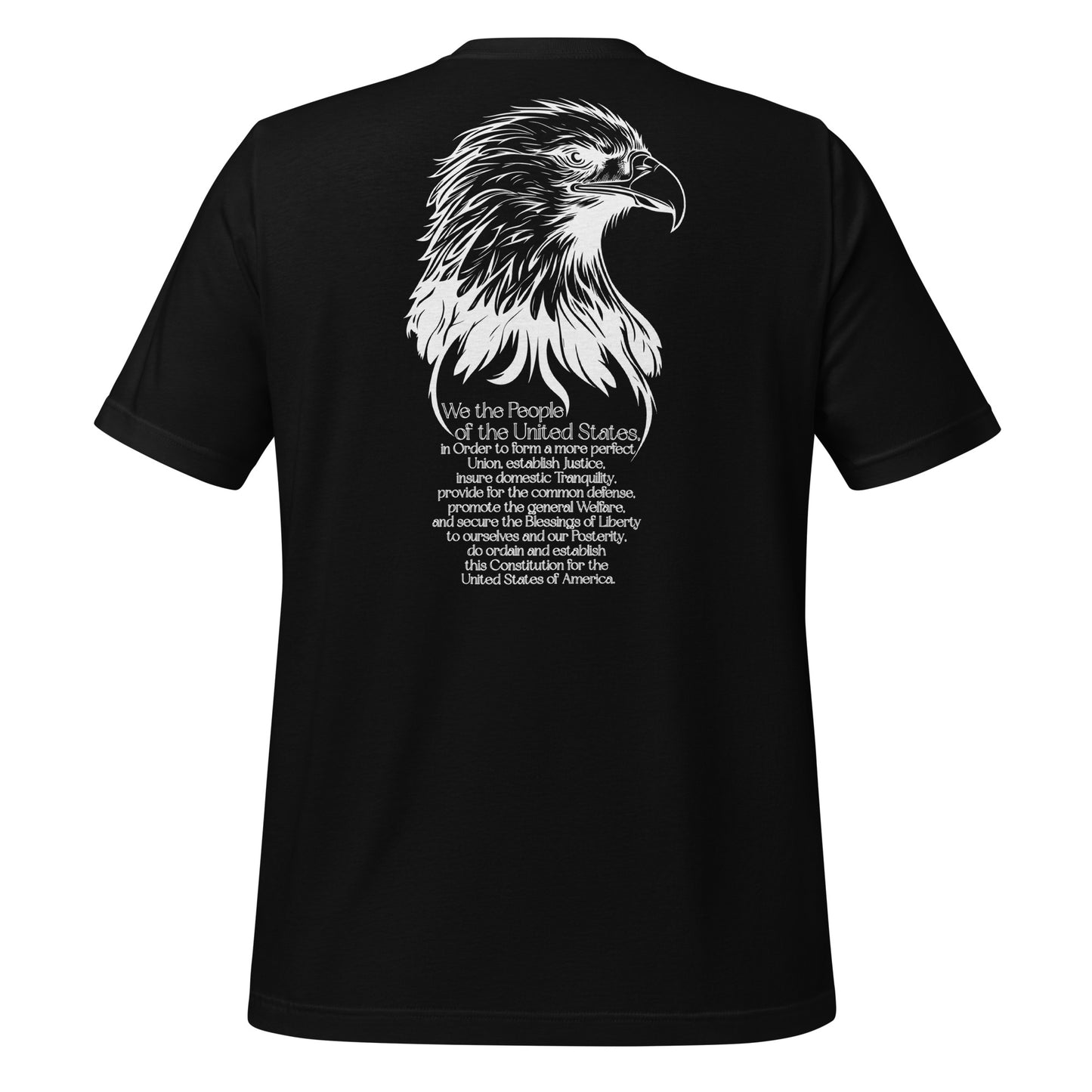 We The People Eagle Design Back T-Shirt 100% Cotton Made in USA 4 Color Options Navy Red Blue Black