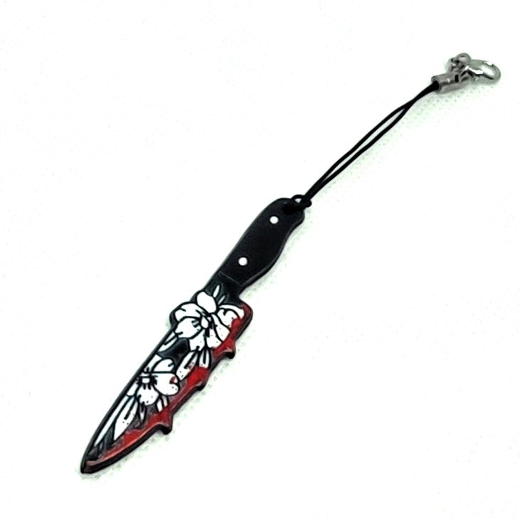 Acrylic Bloody Knife Adornment Set Flower Decorated Butcher Knife and Clever Halloween Accessory