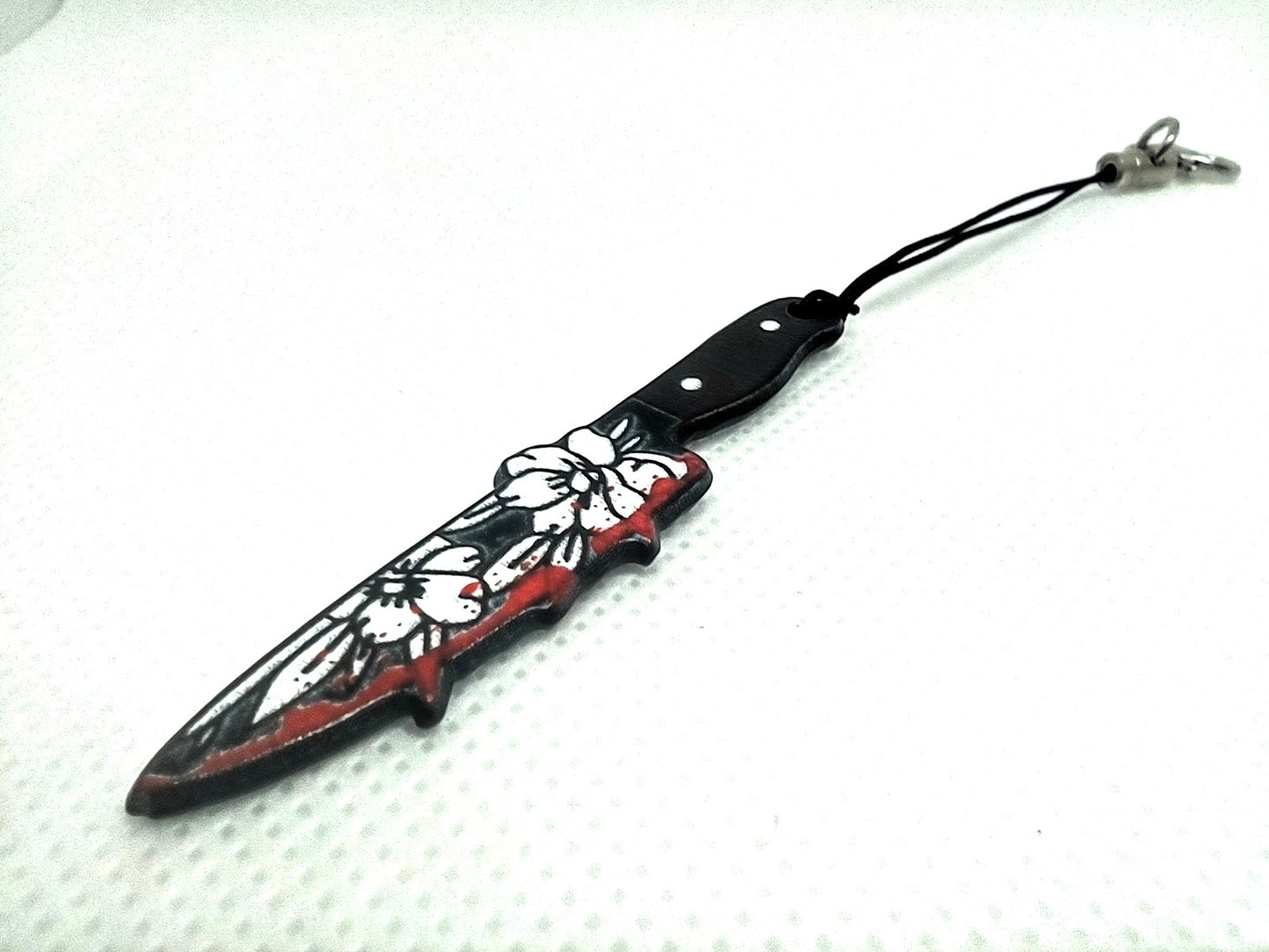 Acrylic Bloody Knife Adornment Set Flower Decorated Butcher Knife and Clever Halloween Accessory