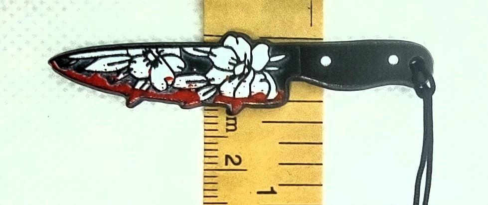 Acrylic Bloody Knife Adornment Set Flower Decorated Butcher Knife and Clever Halloween Accessory