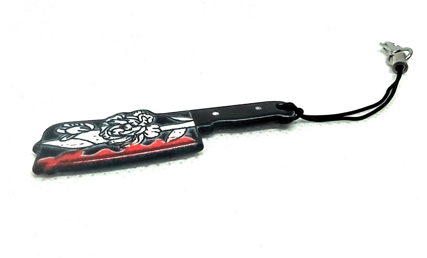 Acrylic Bloody Knife Adornment Set Flower Decorated Butcher Knife and Clever Halloween Accessory