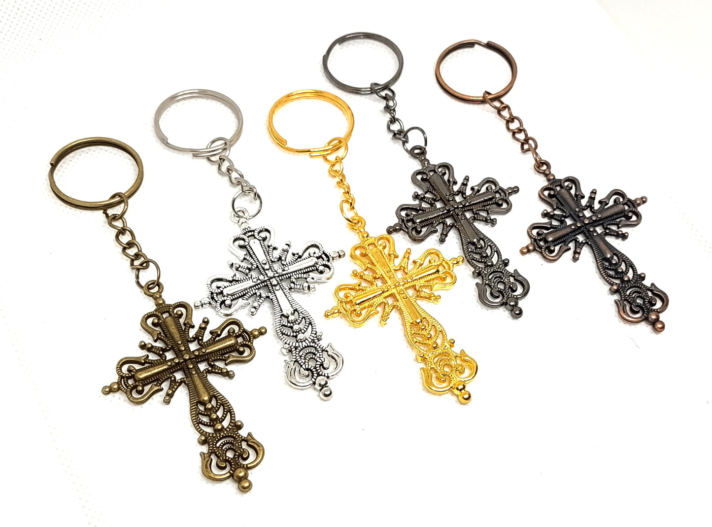 Ornate Cross Chain Ring Adornment