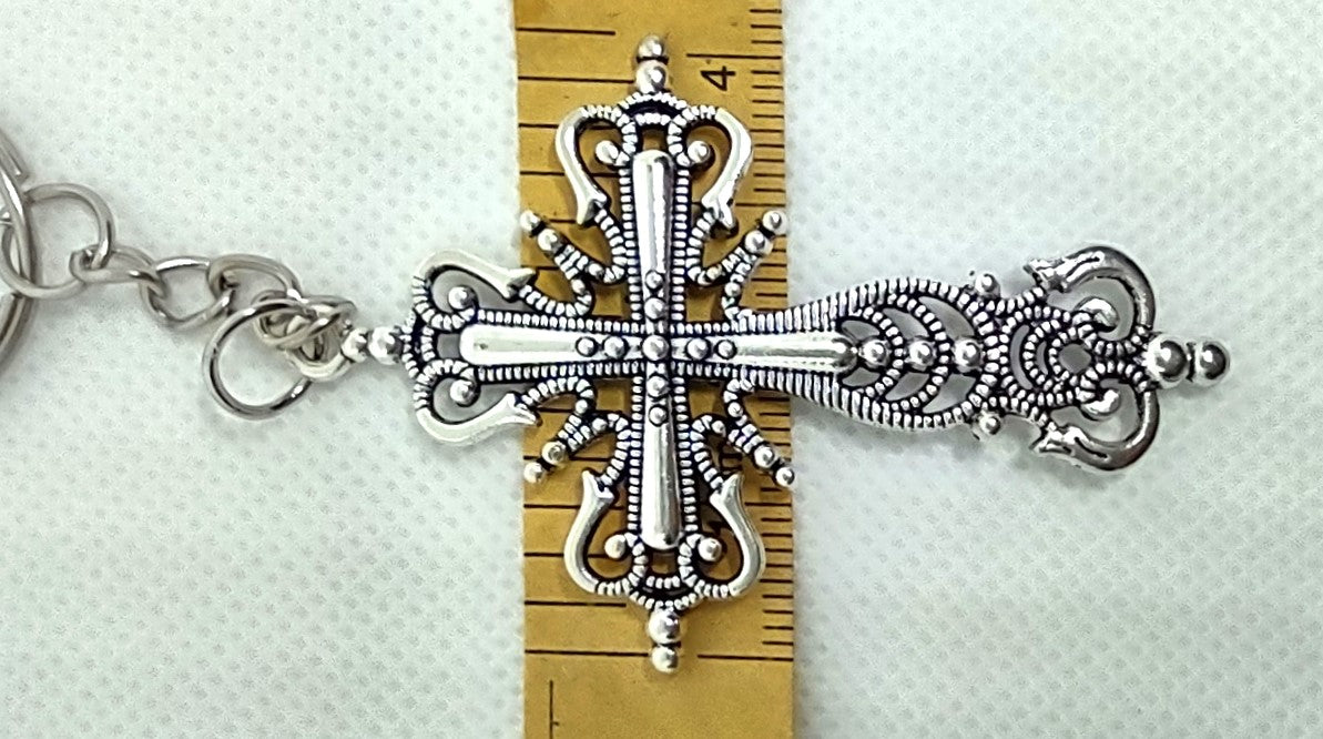 Ornate Cross Chain Ring Adornment