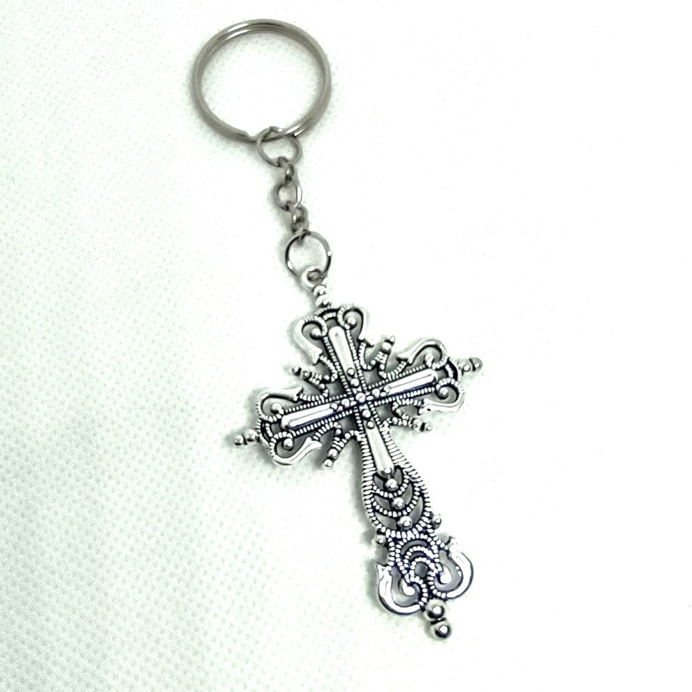 Ornate Cross Chain Ring Adornment