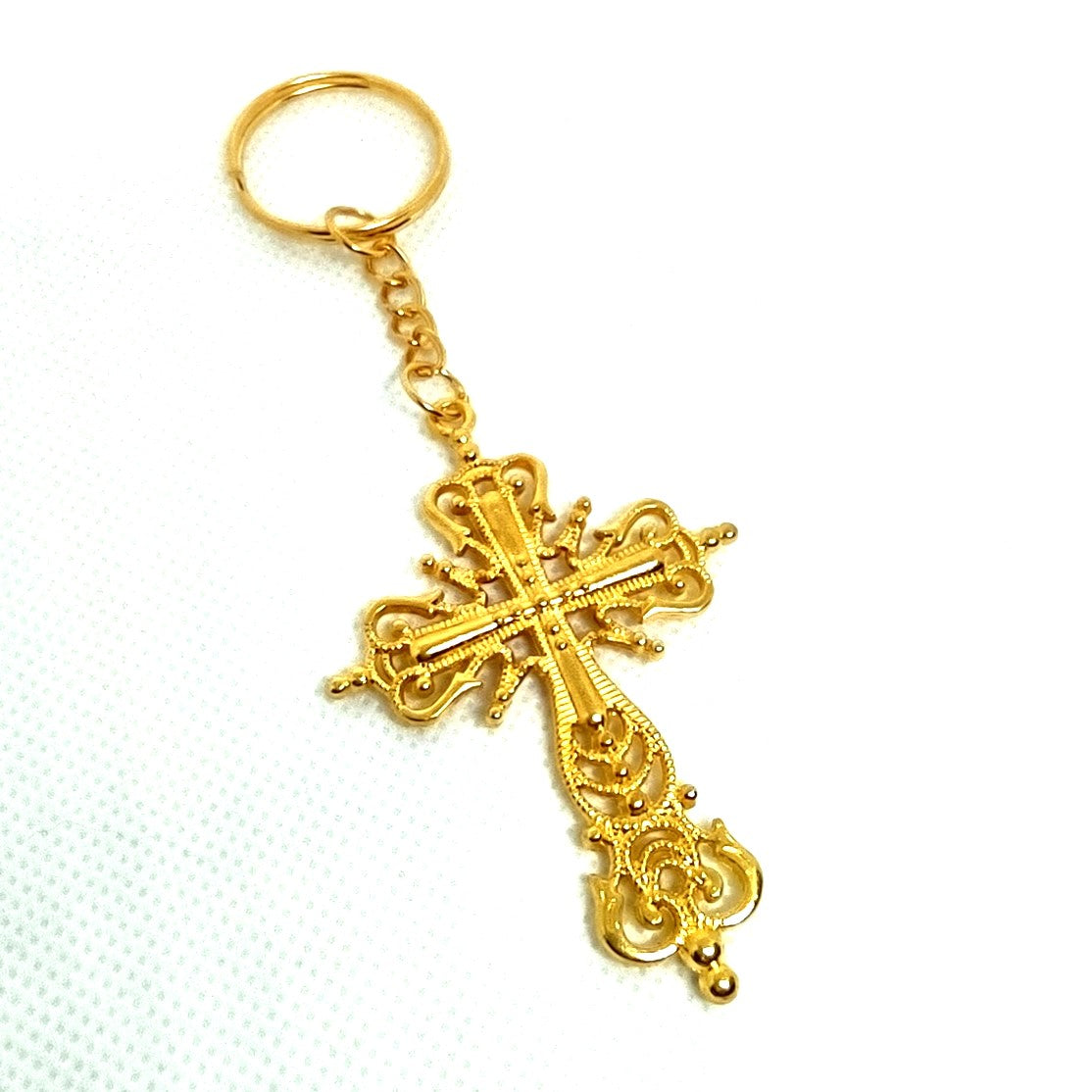 Ornate Cross Chain Ring Adornment