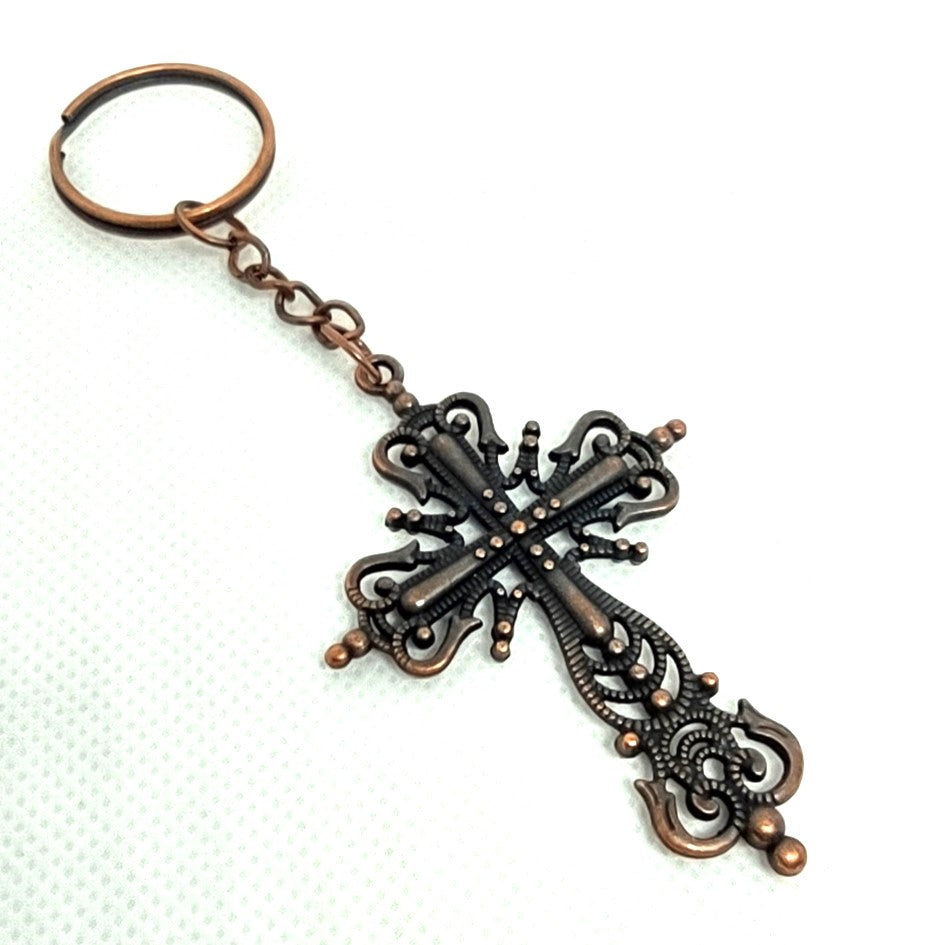 Ornate Cross Chain Ring Adornment