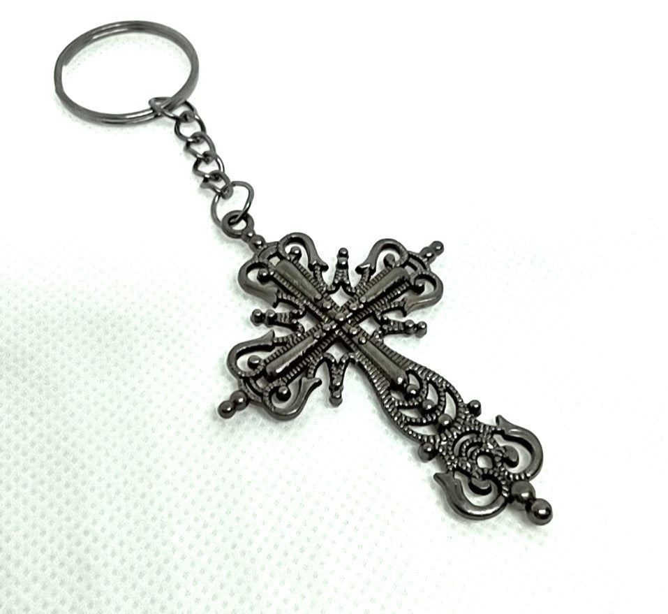 Ornate Cross Chain Ring Adornment