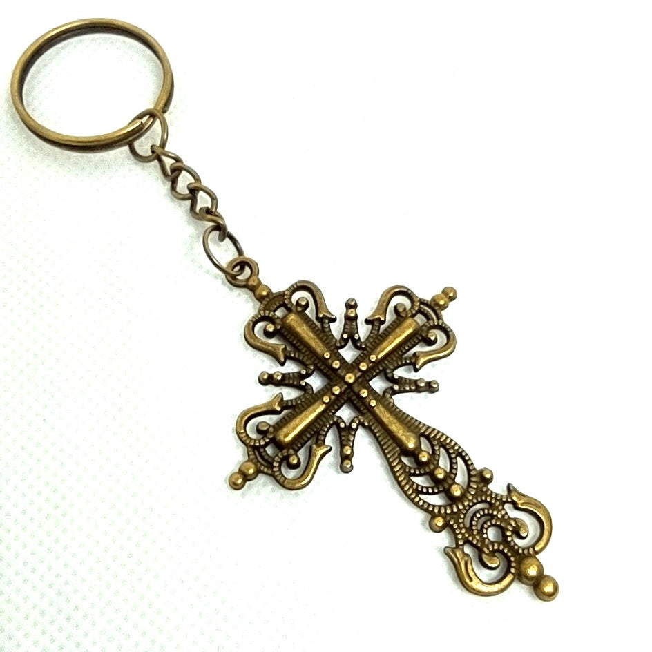 Ornate Cross Chain Ring Adornment