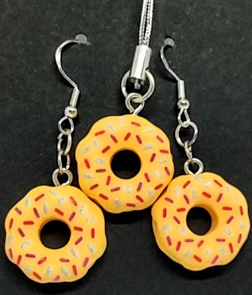 Frosted Donut Set Matching Adornment & Earring Set