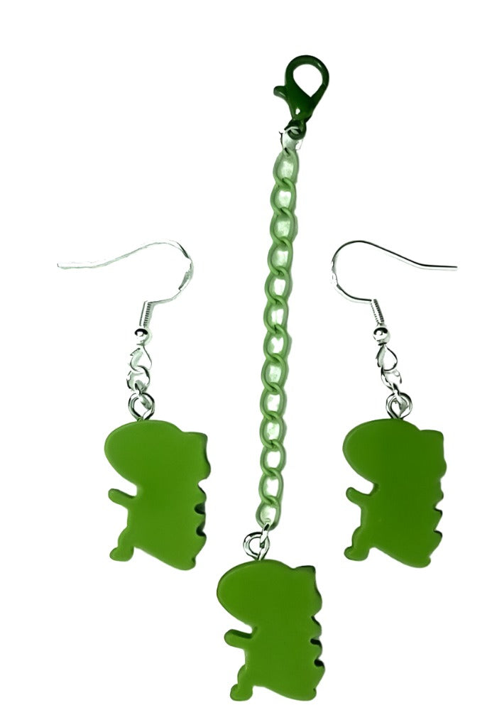 Dinosaur Adornment & Earrings Set