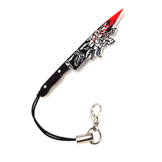 Bloody Butcher Knife Flower Design Acrylic Halloween Adornment Accessory