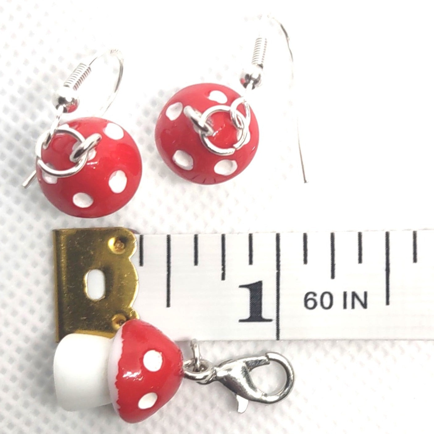 Red Mushroom Adornment & Earring Set