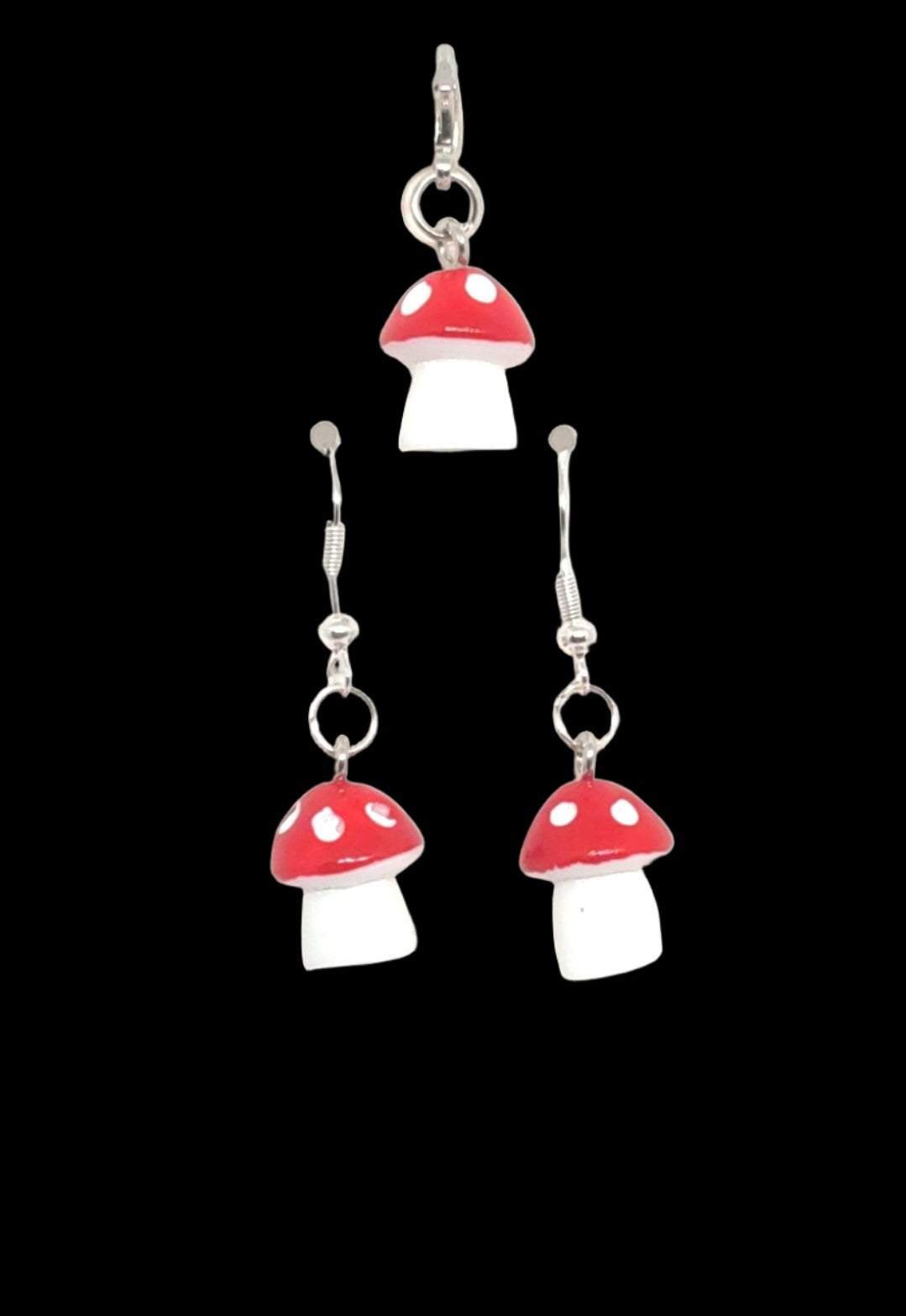 Red Mushroom Adornment & Earring Set