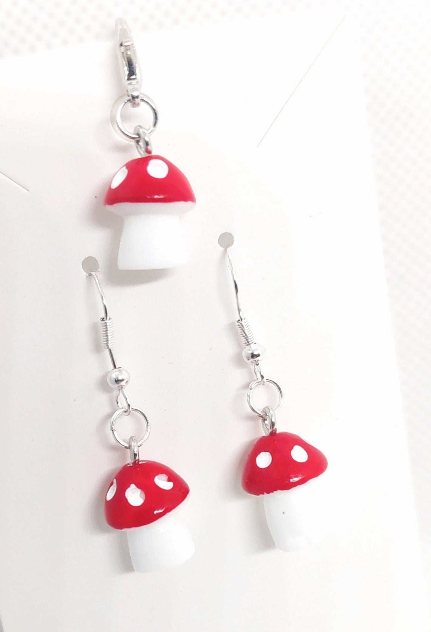 Red Mushroom Adornment & Earring Set