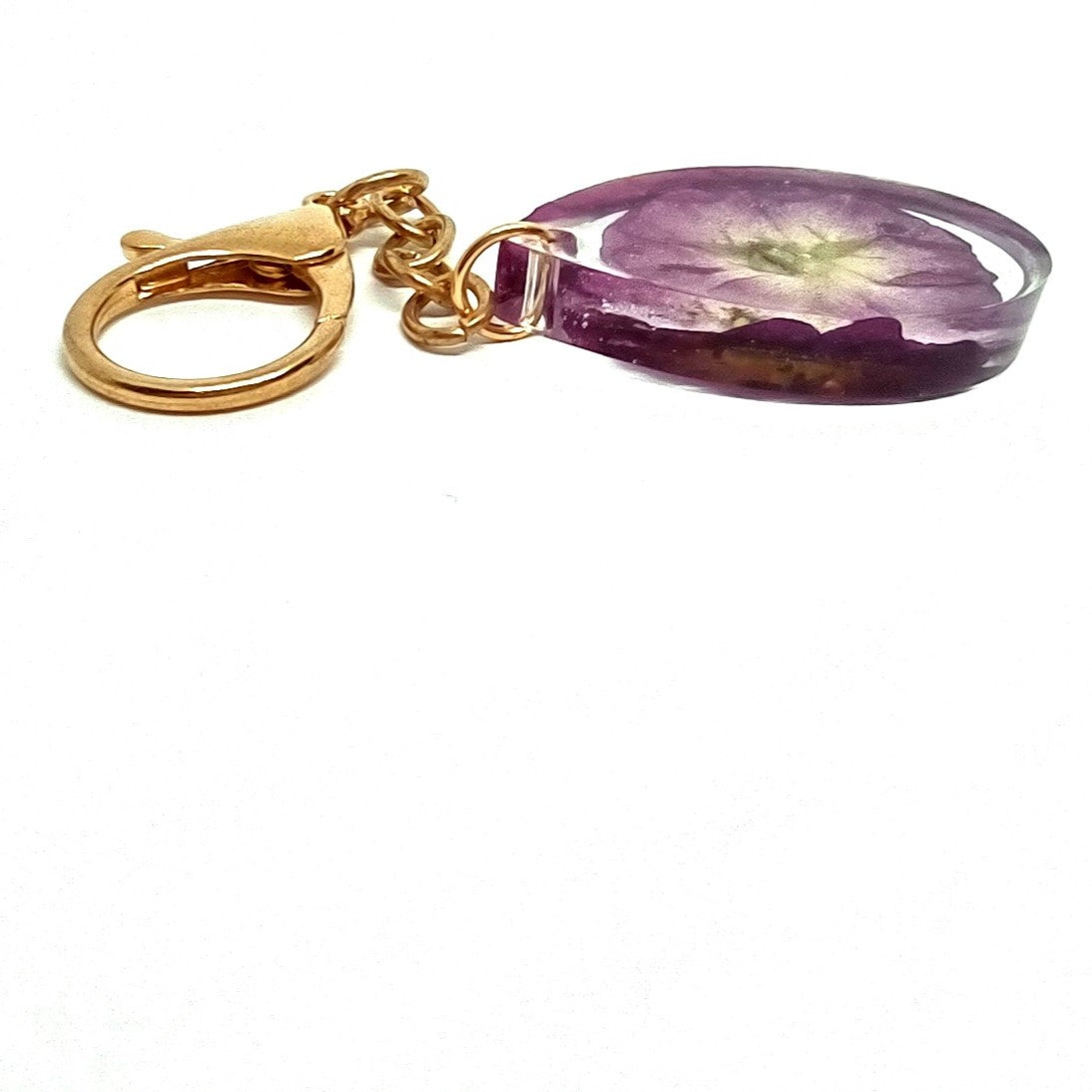 Purple Flower Hand Poured Resin Tear Drop Adornment