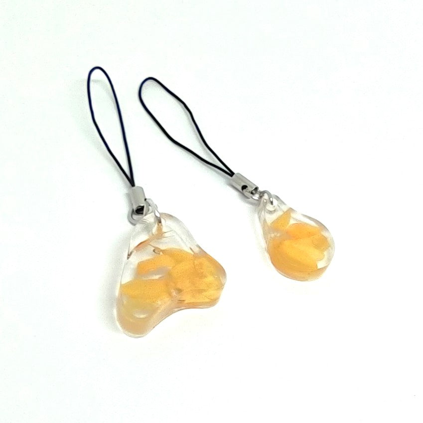 Orange Flower Petal Resin Abstract Adornment Set