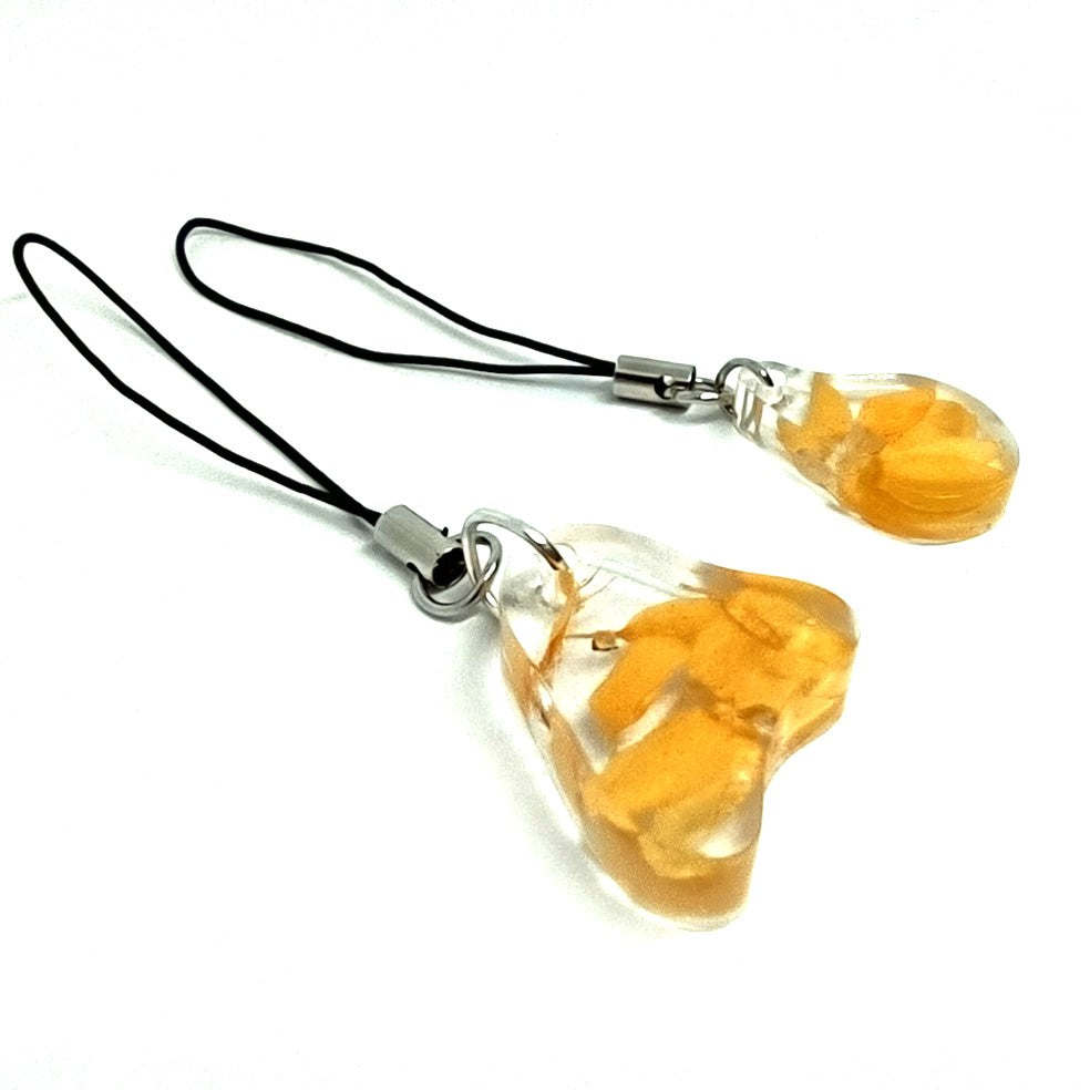 Orange Flower Petal Resin Abstract Adornment Set